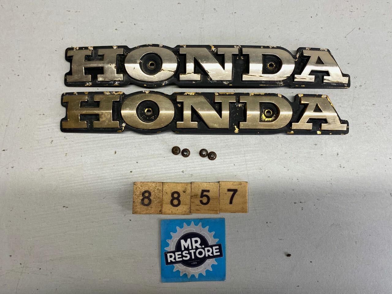 Honda VF750SC Pair of Tank Badges & Screws (Original)