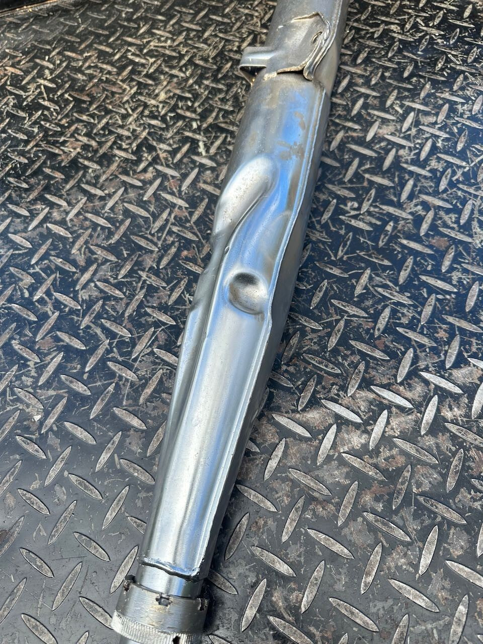 Suzuki T250 L/H Exhaust Pipe Silencer Muffler & Baffle