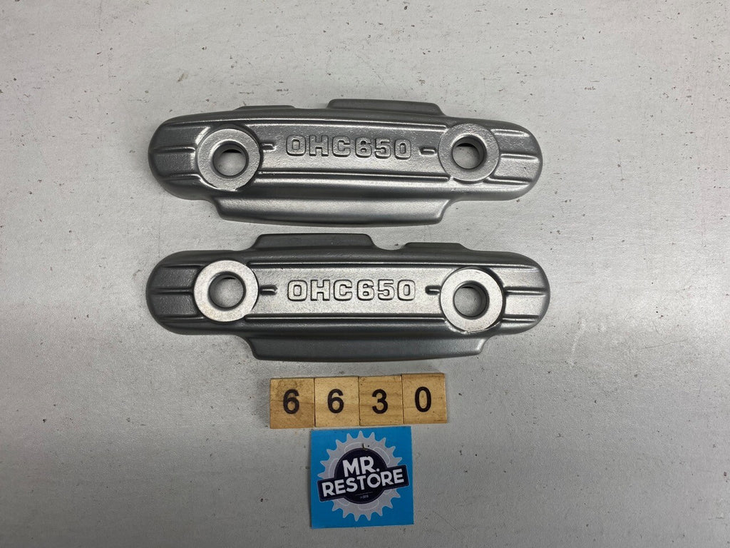 Honda CB650 OHC Side Covers Left & Right - Vapour Blasted
