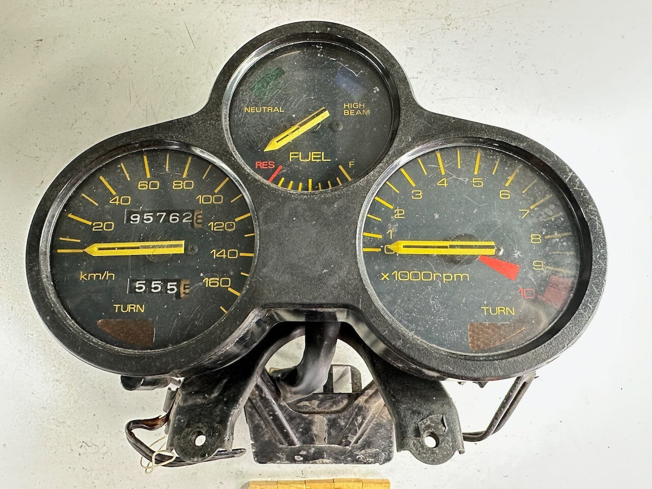 Honda CBX250 KMH Meters Dashboard, Harness & Bracket (Tested)