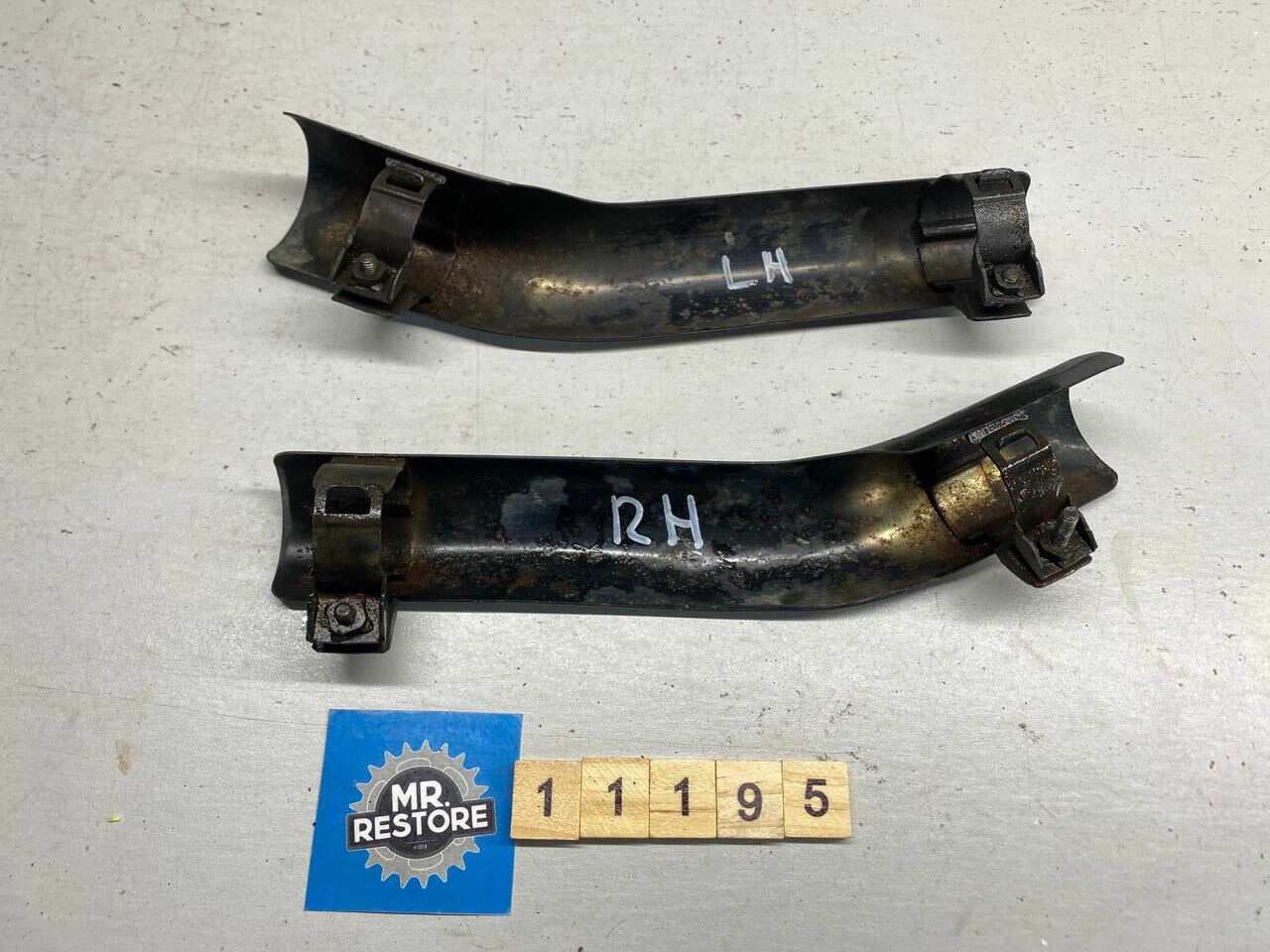 Suzuki GSX250FW Pair Exhaust Pipe Muffler Heat Guards & Clamps