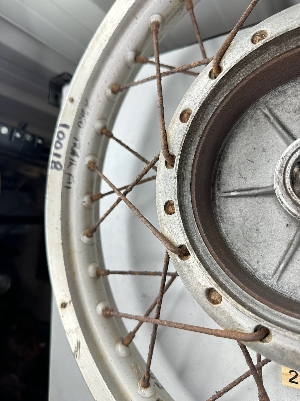 Kawasaki Vintage Motorcycle Dirt Rear Wheel (K250 F-II ?) OEM D.I.D 18x1.85