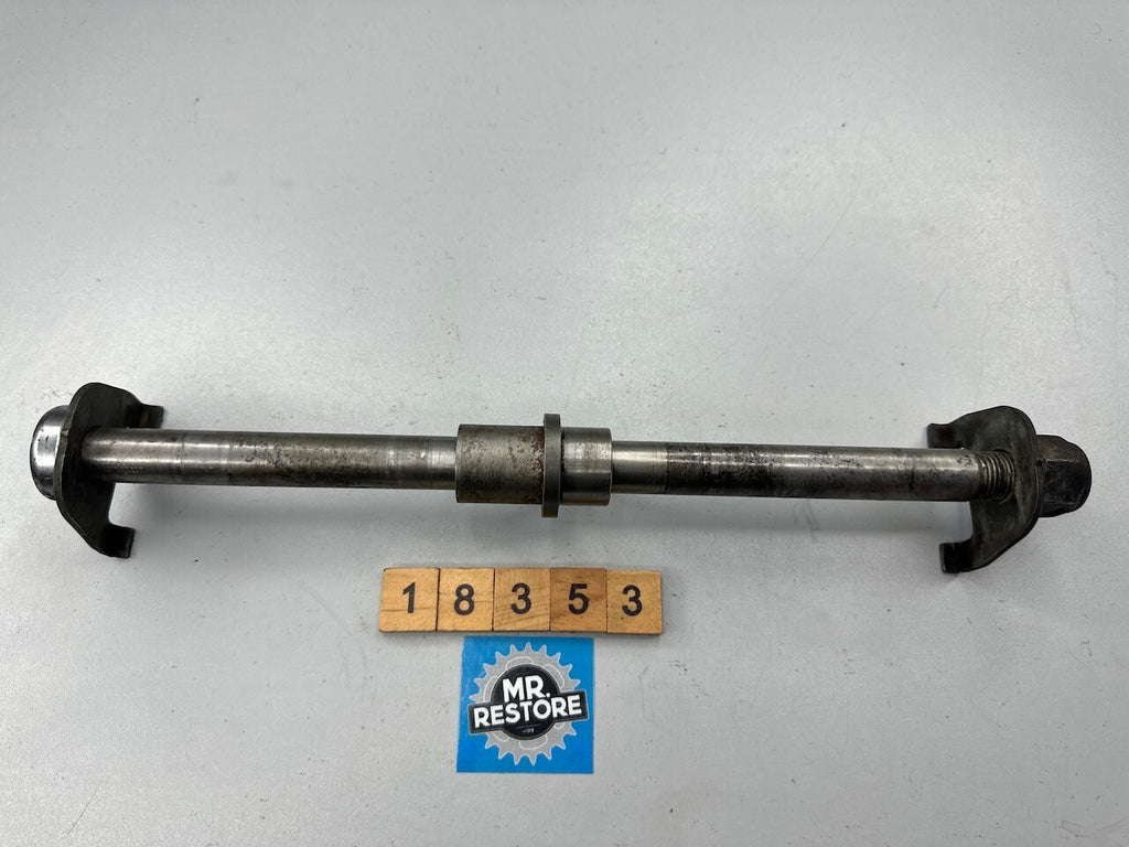 Suzuki GR650 1983-84 Rear Wheel Axle, Spacer, Chain Guides & Nut 64711-15501