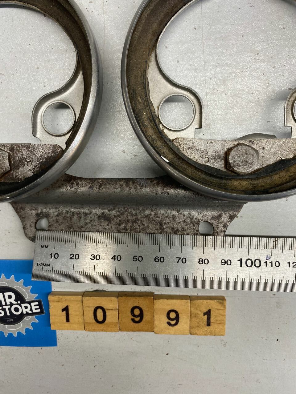 Vintage Classic Japanese Meter Clock Bracket & Chrome Surrounds (Probably Honda)