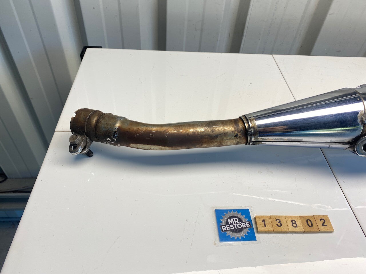 Kawasaki GPX250 L/H Exhaust Pipe Muffler - Chrome