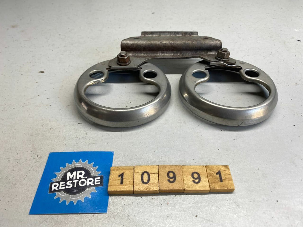 Vintage Classic Japanese Meter Clock Bracket & Chrome Surrounds (Probably Honda)