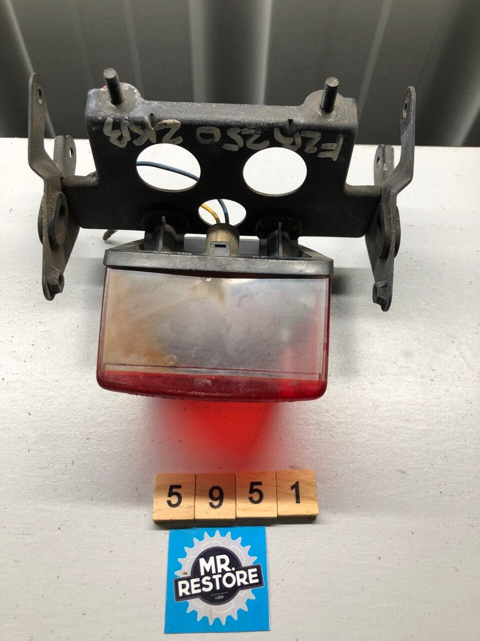 Yamaha FZR250 2KR Rear Tail Light & Bracket with Original Stanley Lens 2KR-21613