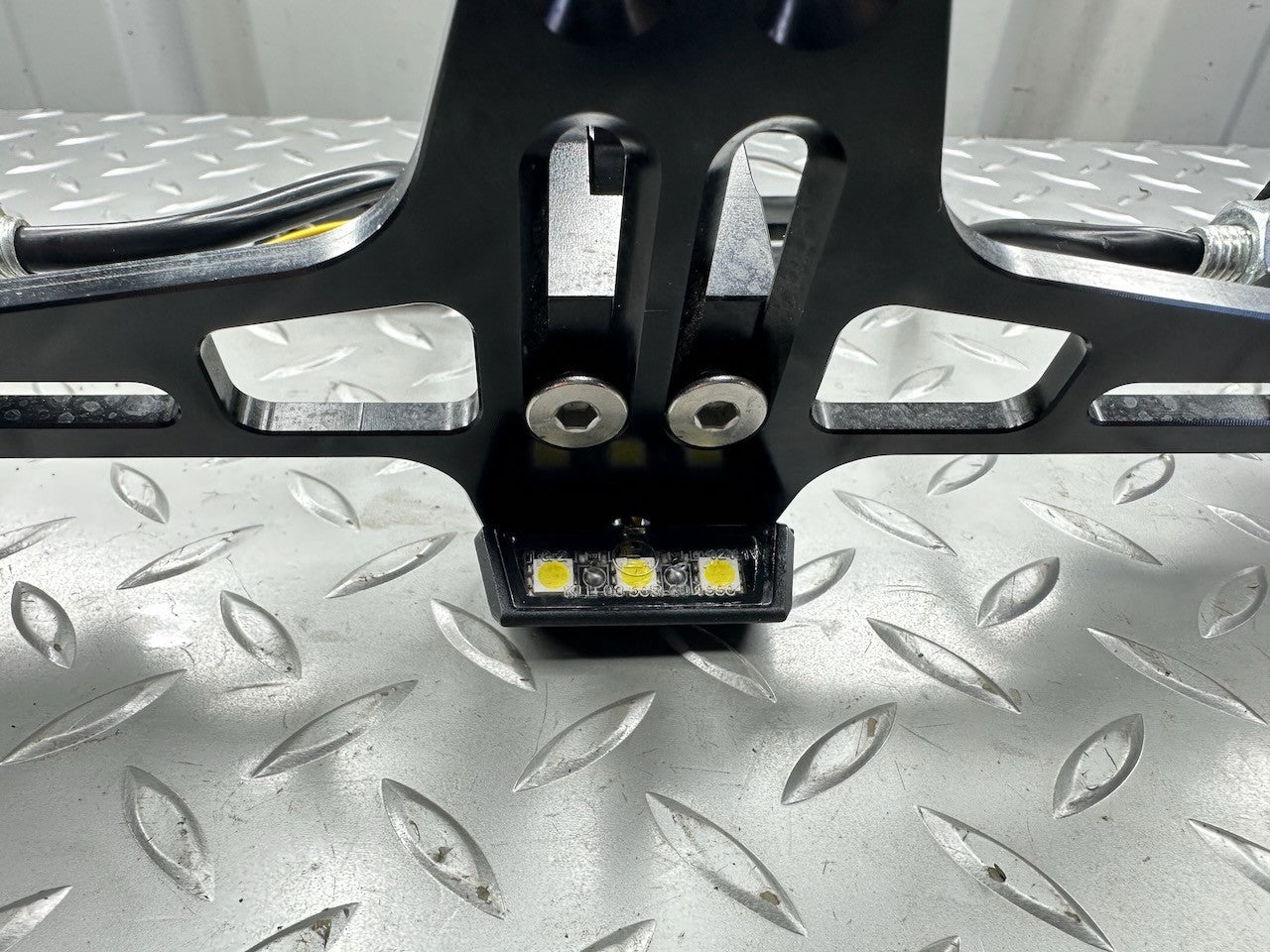Motorcycle Tail Tidy Registration Plate Holder with Reg Light & 4 LED Indicators
