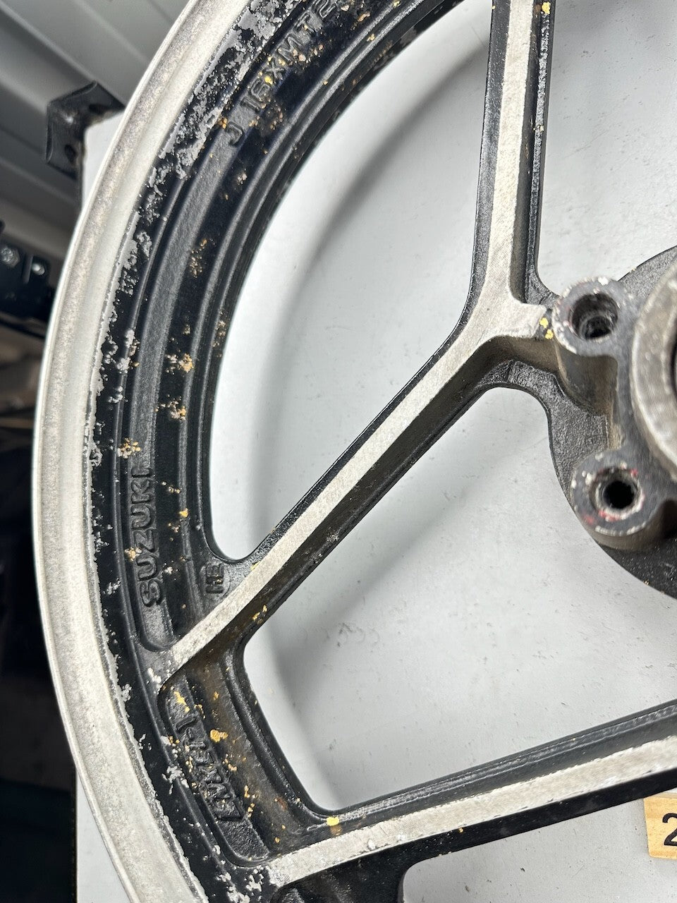 Suzuki Vintage Front Alloy Wheel (GS ? GSX? GSXR ?) 16x2.50 (Dated March 1984)