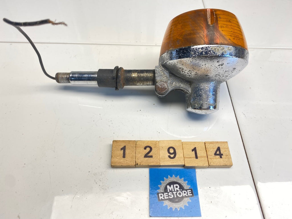 Vintage Classic Japanese Chrome Motorcycle Indicator & Stem (tested)