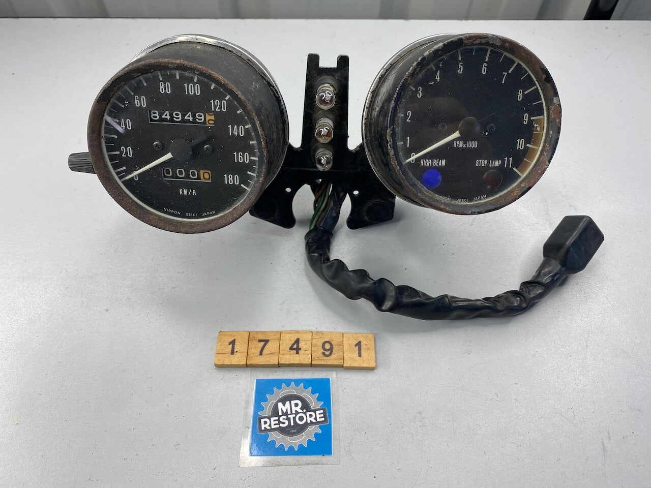 Kawasaki KZ440 Z400 KZ400 Dashboard Meters Instruments KMH - Tested