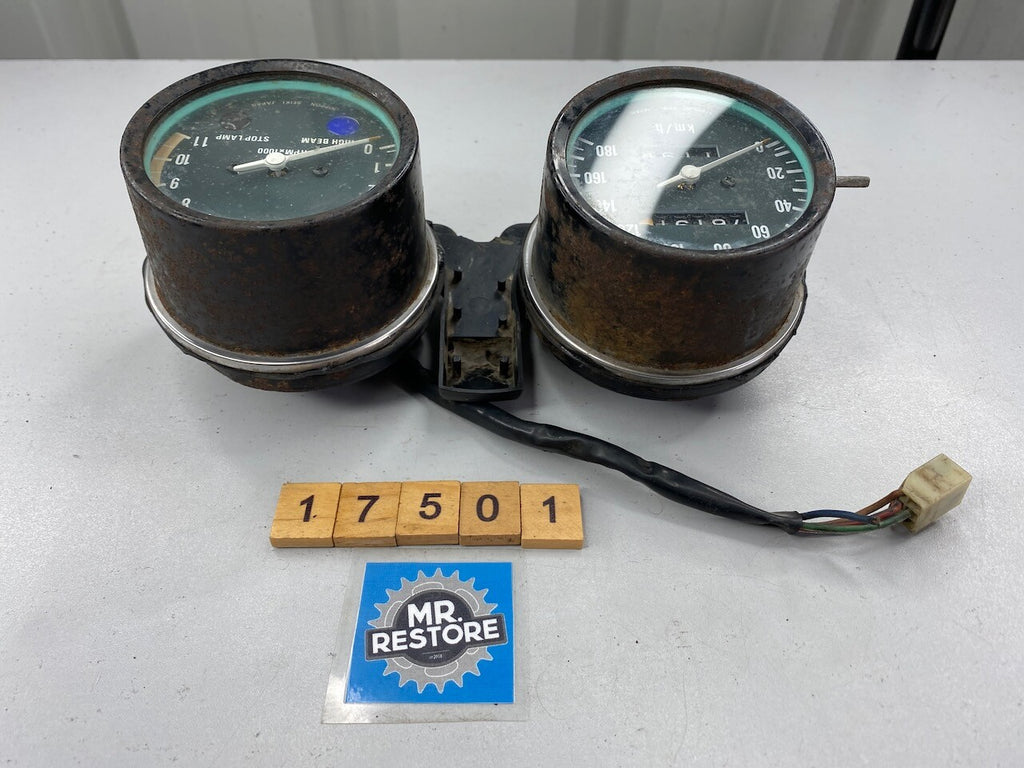 Kawasaki KZ440 Z400 KZ400 Dashboard Meters Instruments KMH - Tested
