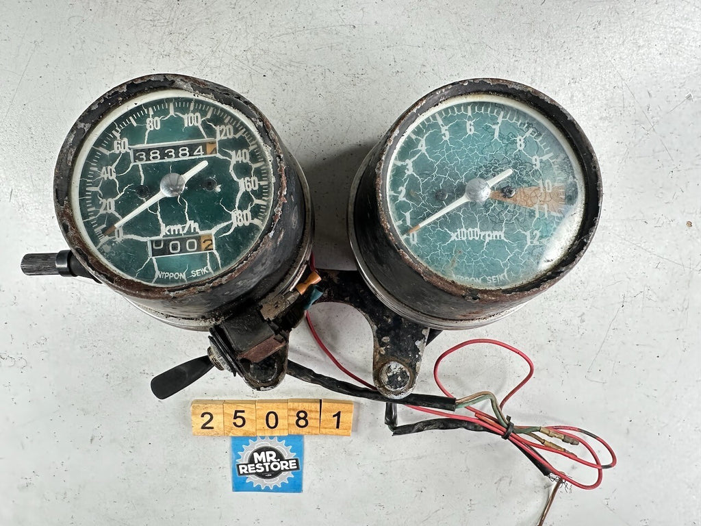 Honda CB350 Four (Early) KMH Speedometer Tachometer, Harness & Bracket (Tested)