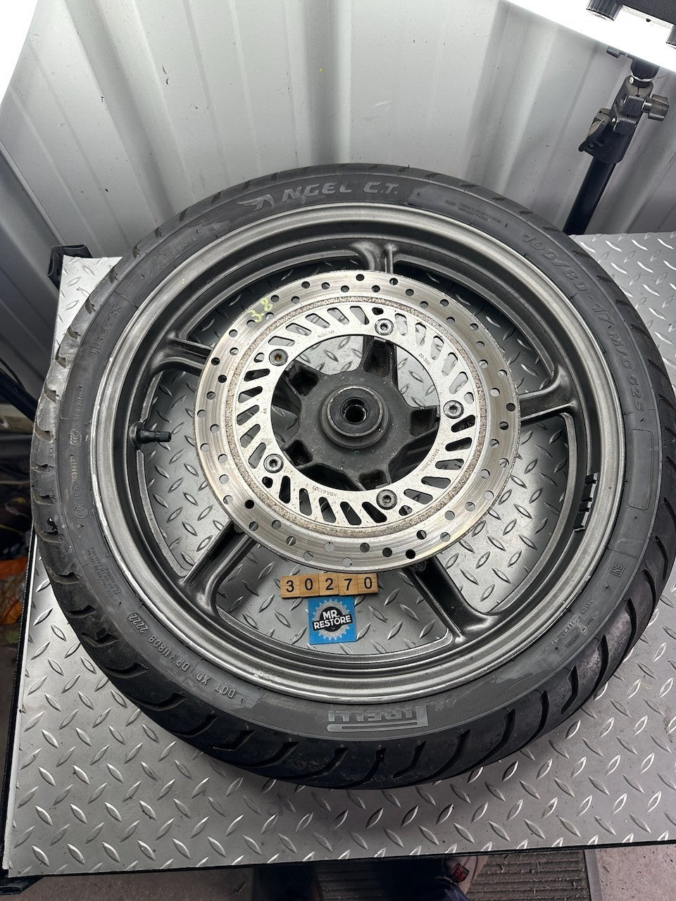 Honda CBF250 06-09 OEM Front Wheel Disc & Good Pirelli Angel Tyre 44650-KPF960