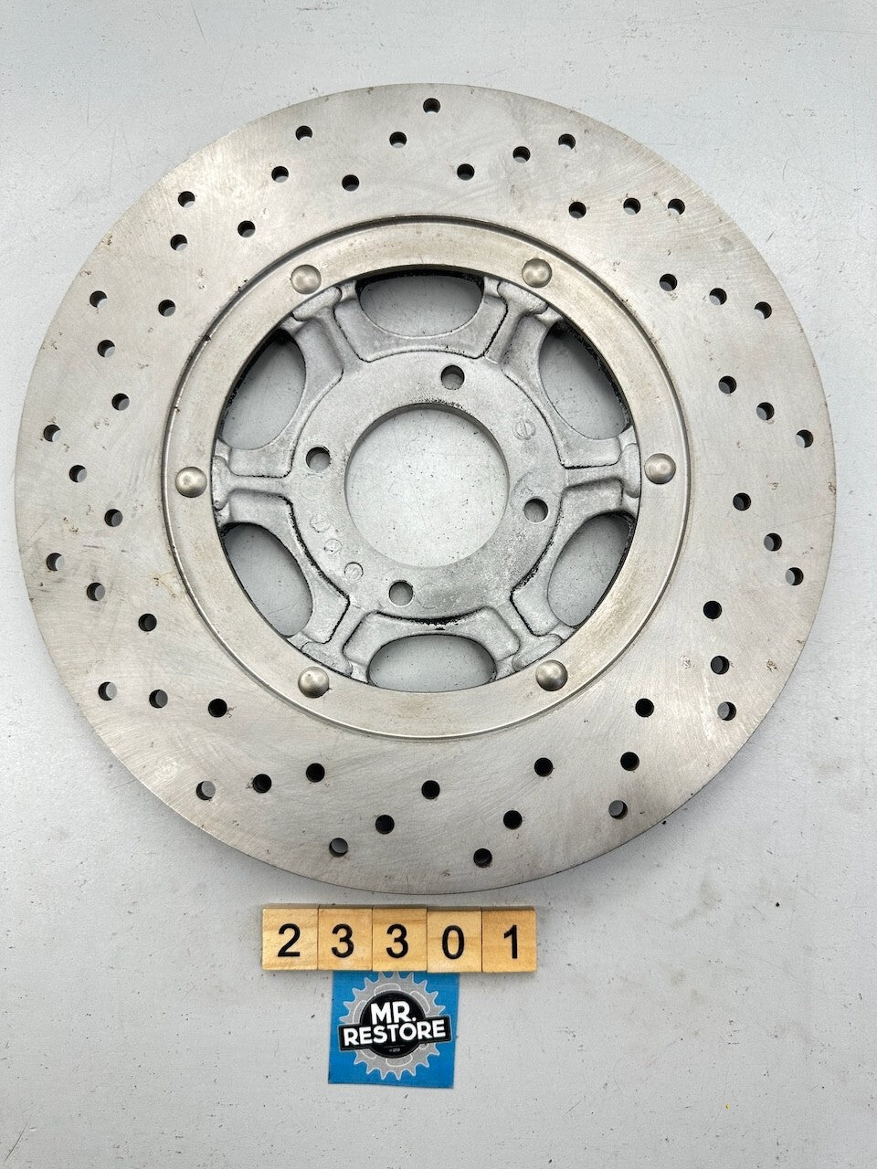 Honda CB550 CB500 CB450 Four OEM Drilled Left Front Disc with 6.59mm Remaining