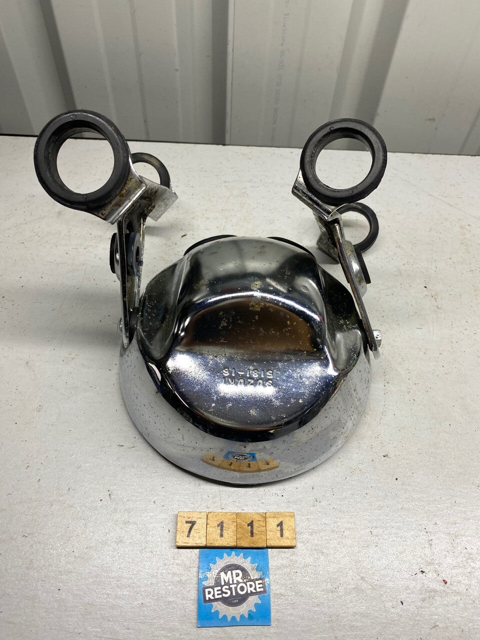 Suzuki GN250 GN400 Chrome Headlight Bowl & Brackets OEM