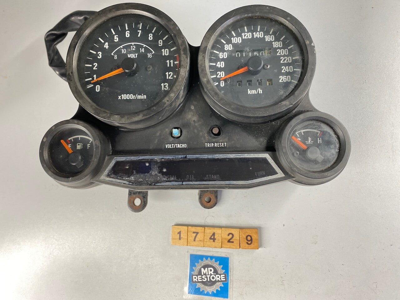 Kawasaki GPZ900R Dashboard Meters Instruments KMH Only 1150Ks showing