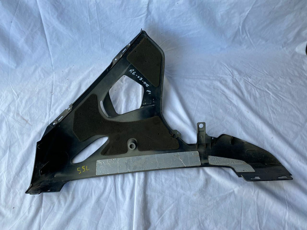 Yamaha R6 YZF 03-08 R/H Lower Fairing Panel 5SL-28395 Black - Repaired