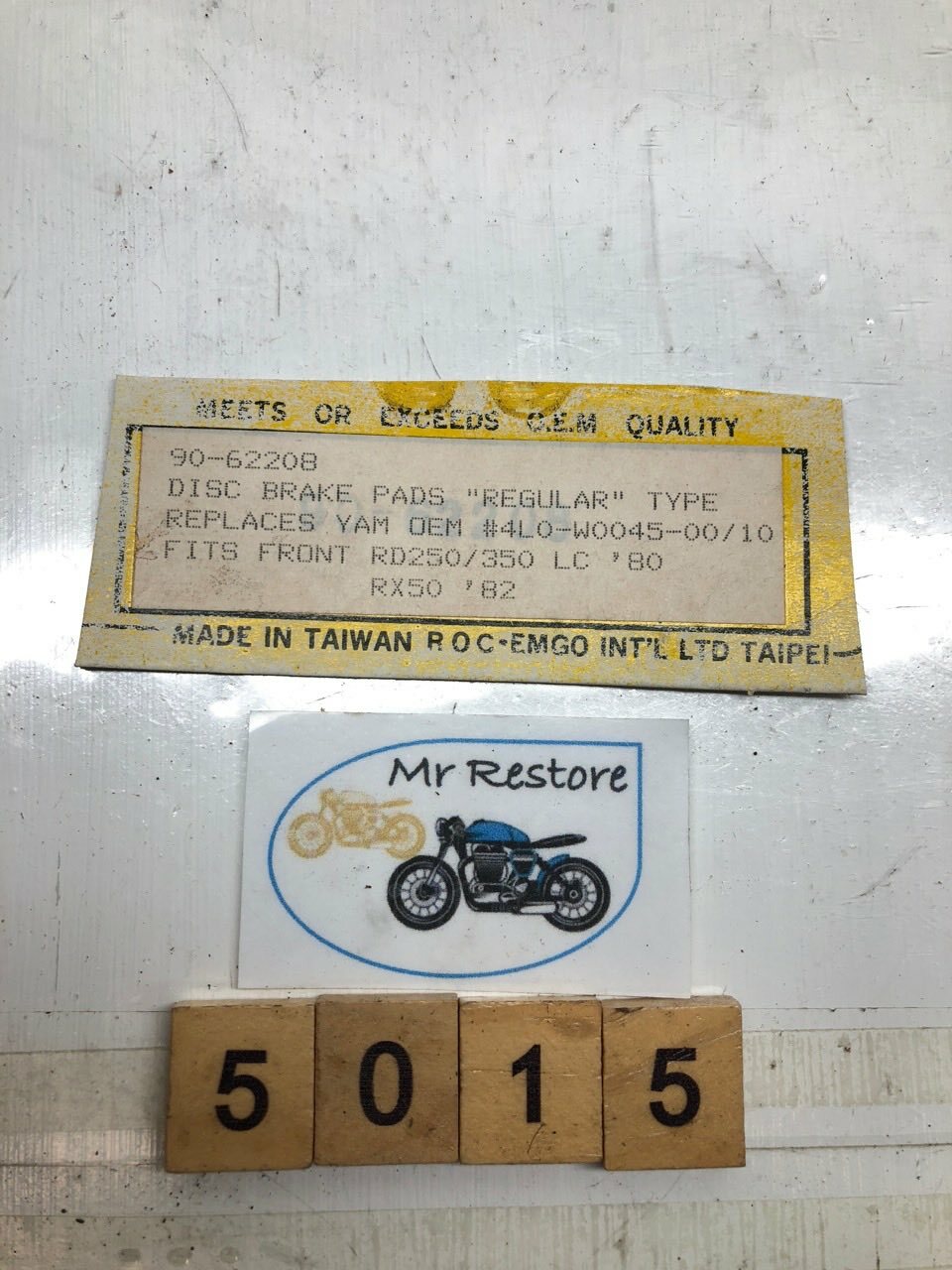 Yamaha Pads RD350LC RD250LC 1980 (early calipers) 4L0-W0045-00-10 (new by Emgo)