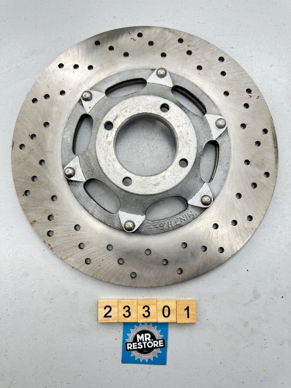 Honda CB550 CB500 CB450 Four OEM Drilled Left Front Disc with 6.59mm Remaining