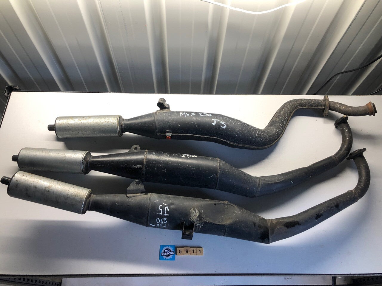 Honda MVX 250 Set of 3 Exhaust Pipes OEM **RARE**