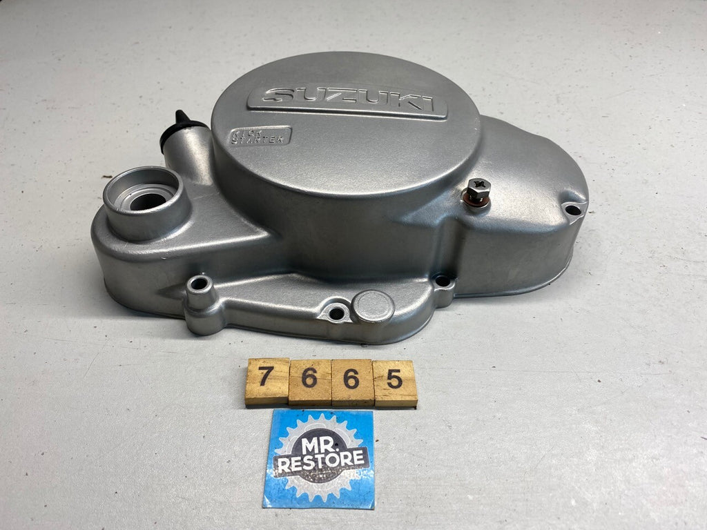Suzuki TS125 Early 70s Clutch Side Cover - Vapour Blasted