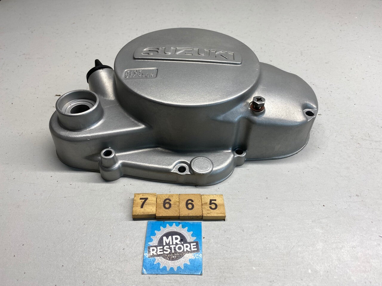 Suzuki TS125 Early 70s Clutch Side Cover - Vapour Blasted