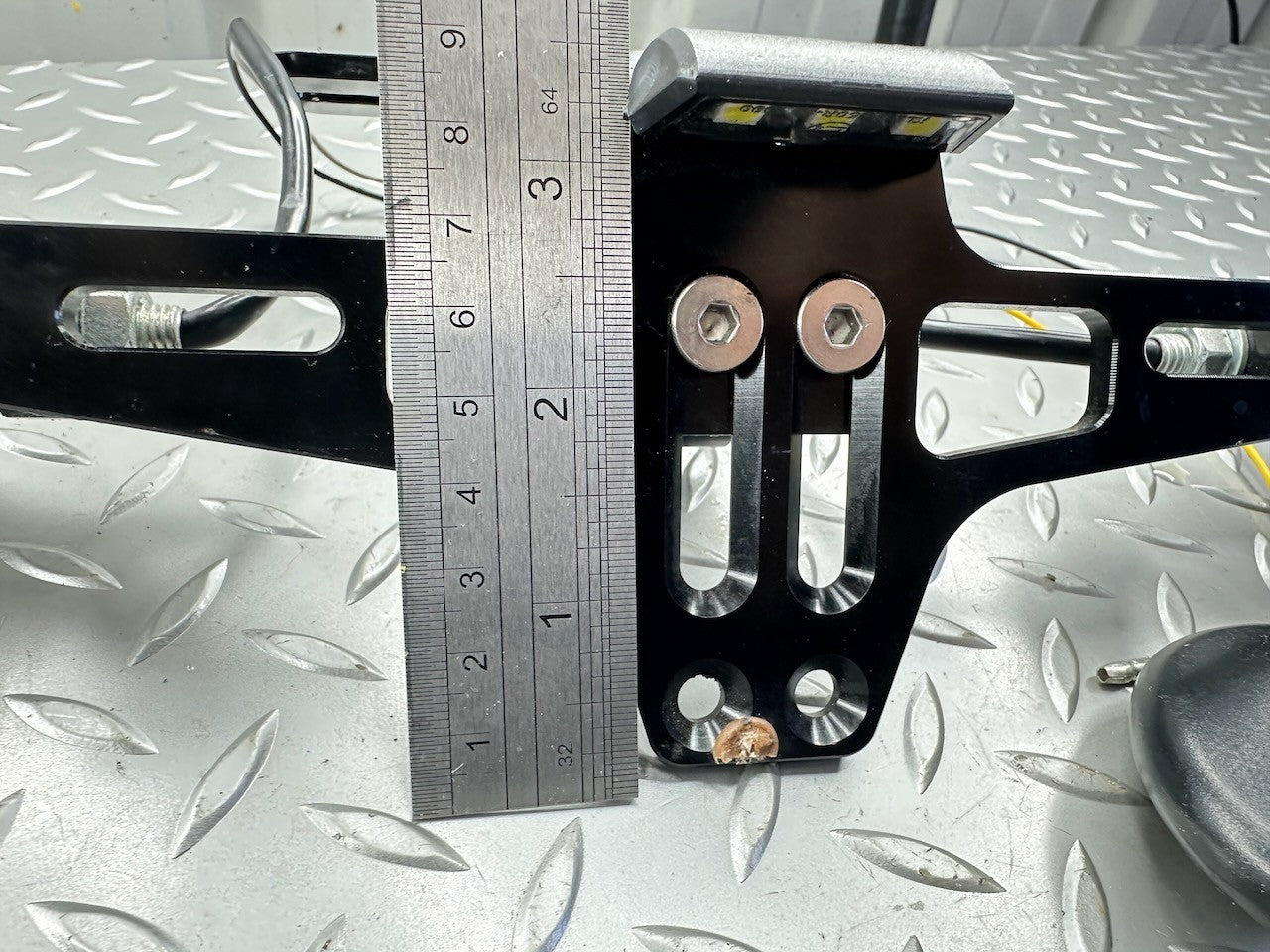 Motorcycle Tail Tidy Registration Plate Holder with Reg Light & 4 LED Indicators