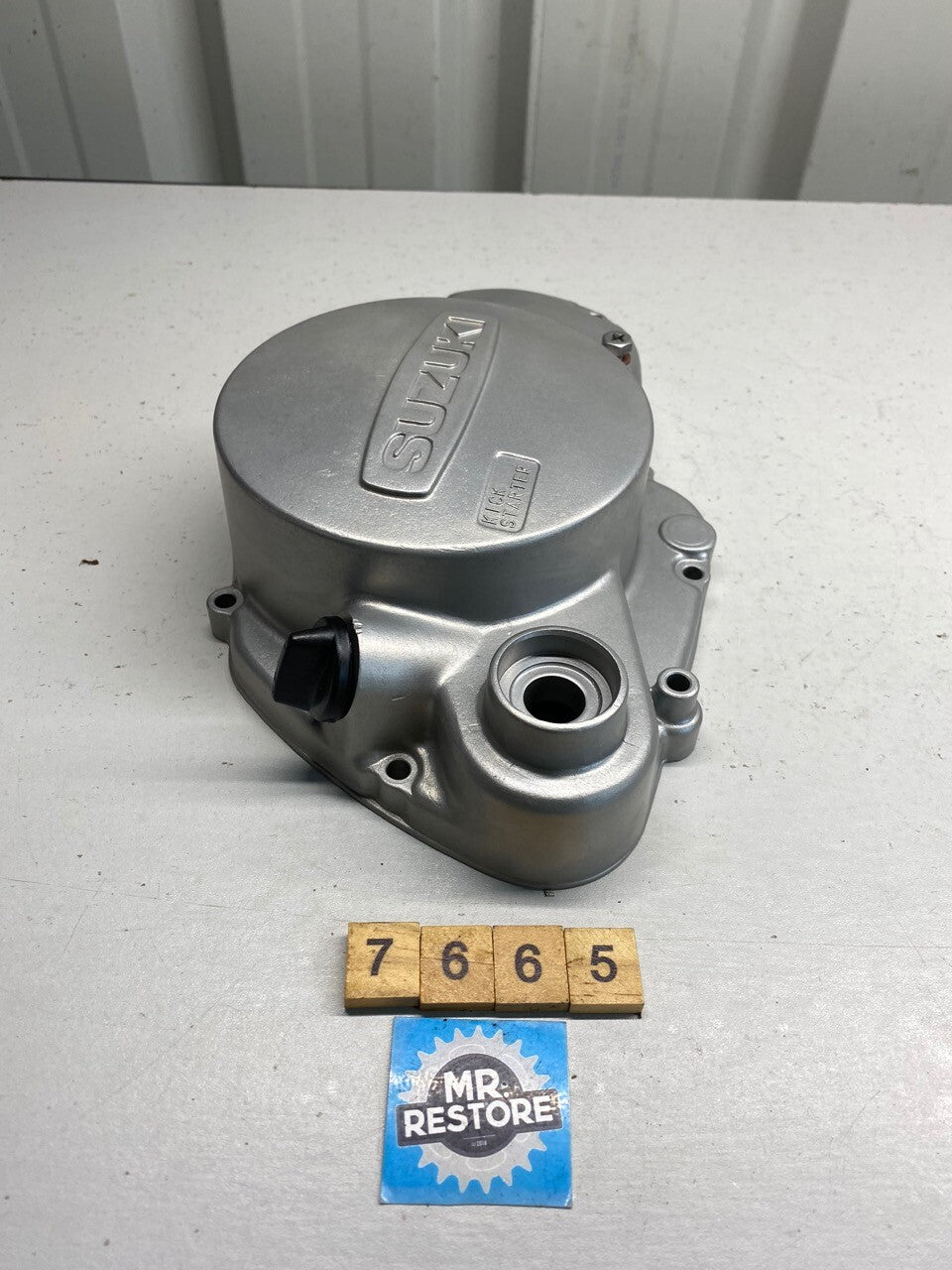 Suzuki TS125 Early 70s Clutch Side Cover - Vapour Blasted