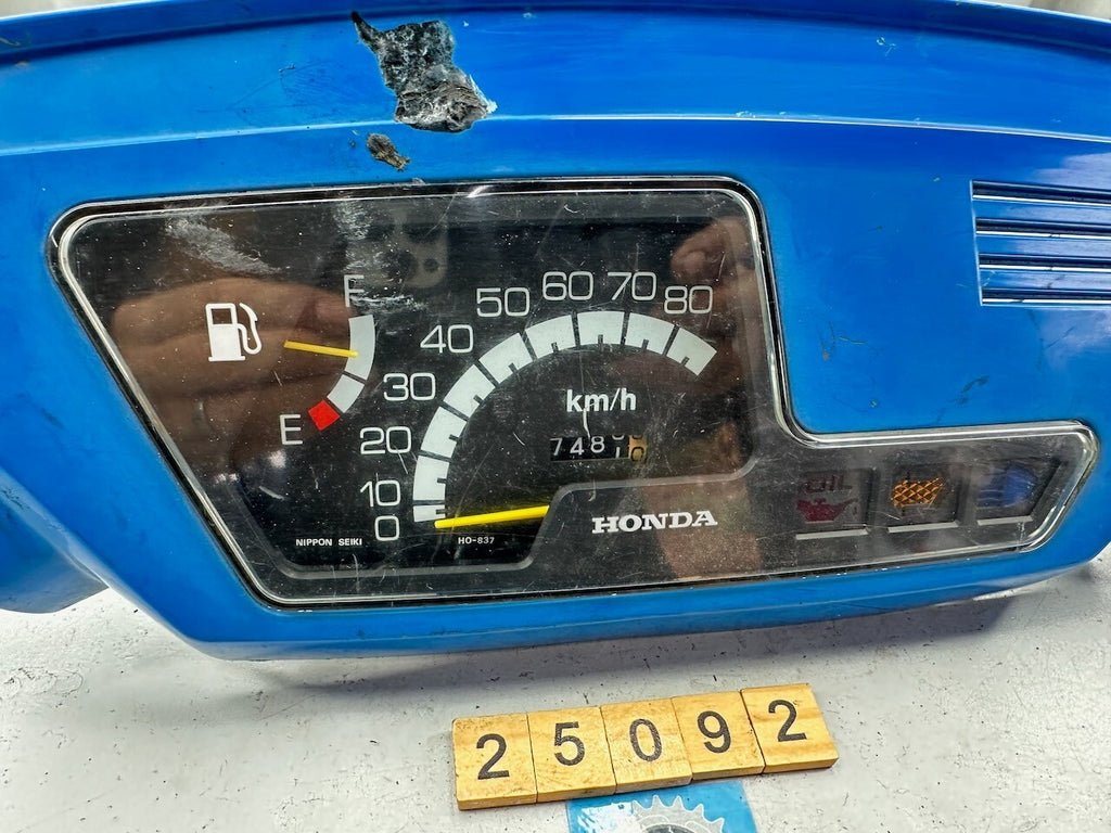 Honda Lead 1985 KMH Speedometer, Fuel Gauge & Surround