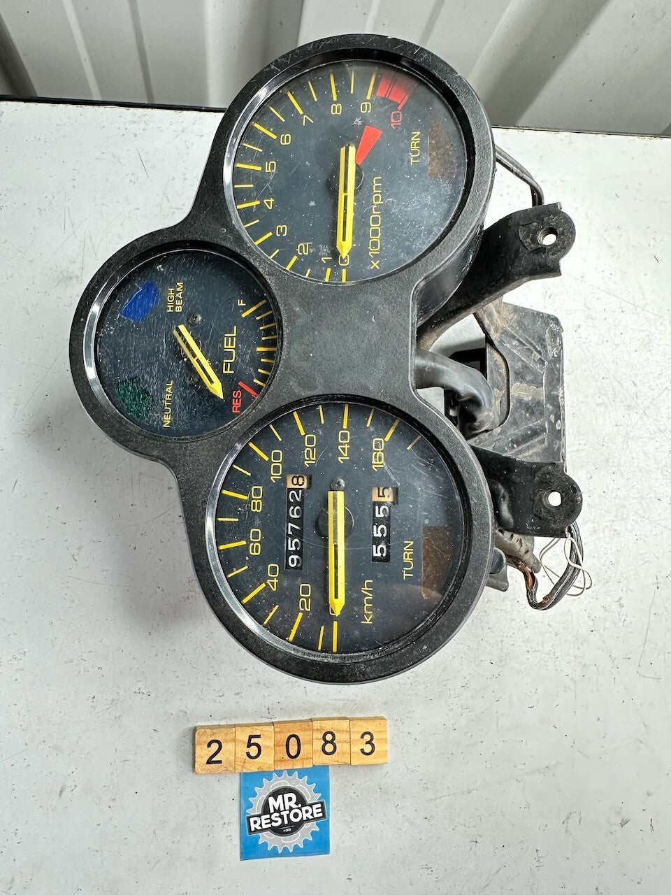 Honda CBX250 KMH Meters Dashboard, Harness & Bracket (Tested)