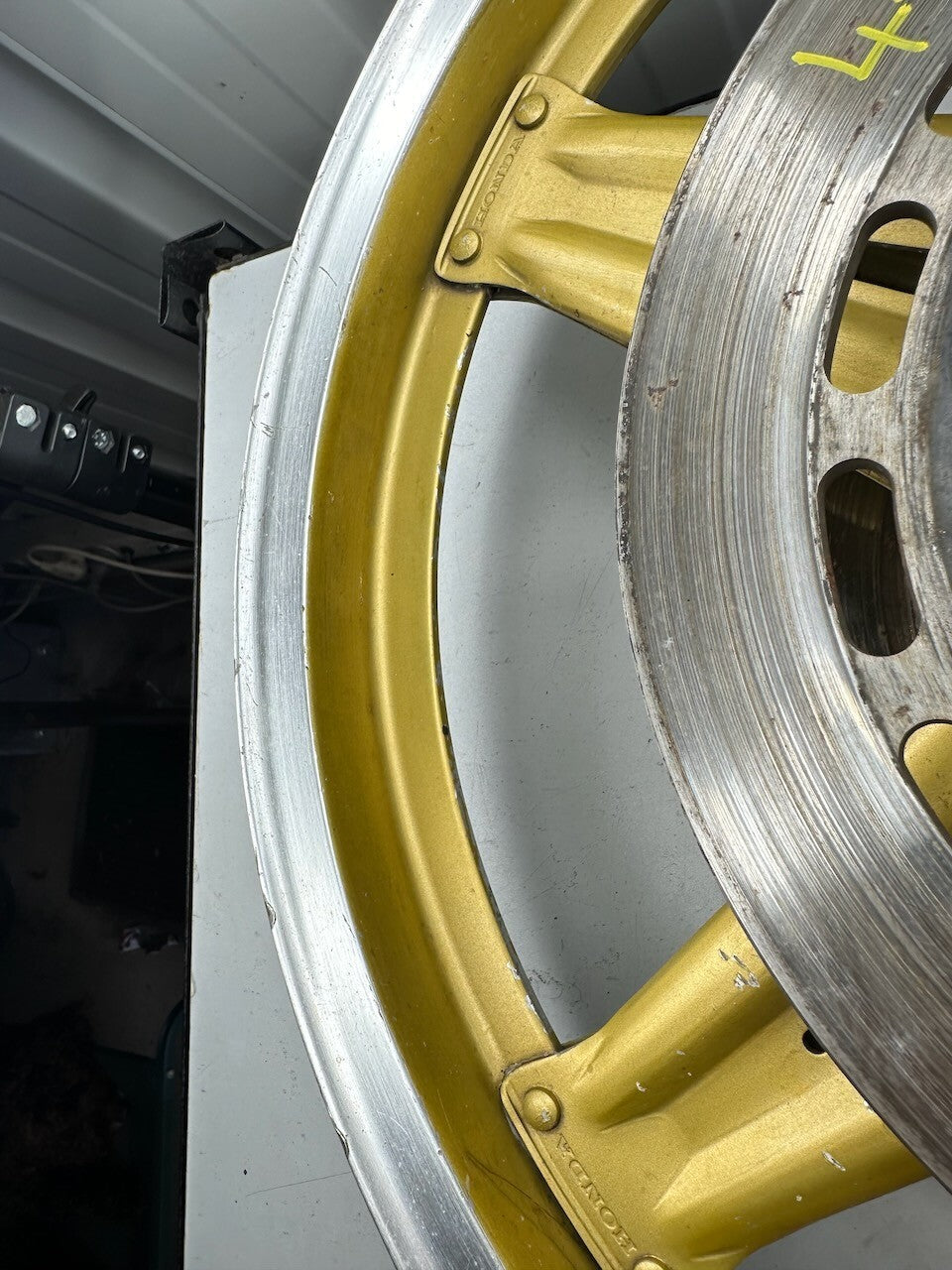 Honda Vintage Gold Comstar Wheel & Discs 19 x 2.15 (Dated November 79)