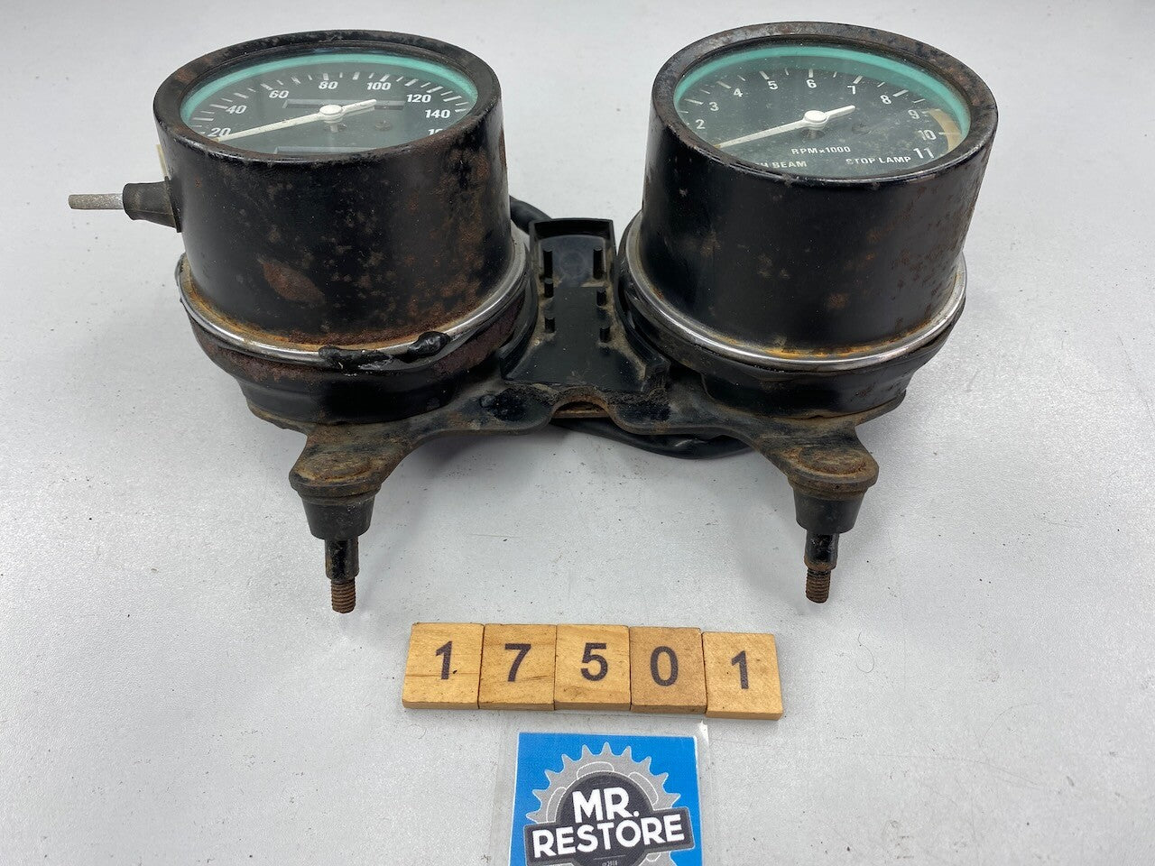 Kawasaki KZ440 Z400 KZ400 Dashboard Meters Instruments KMH - Tested