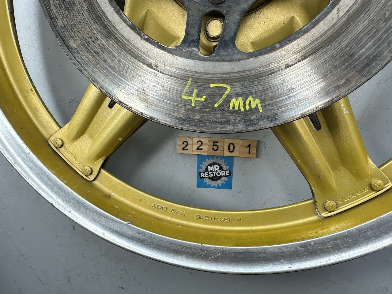 Honda Vintage Gold Comstar Wheel & Discs 19 x 2.15 (Dated November 79)