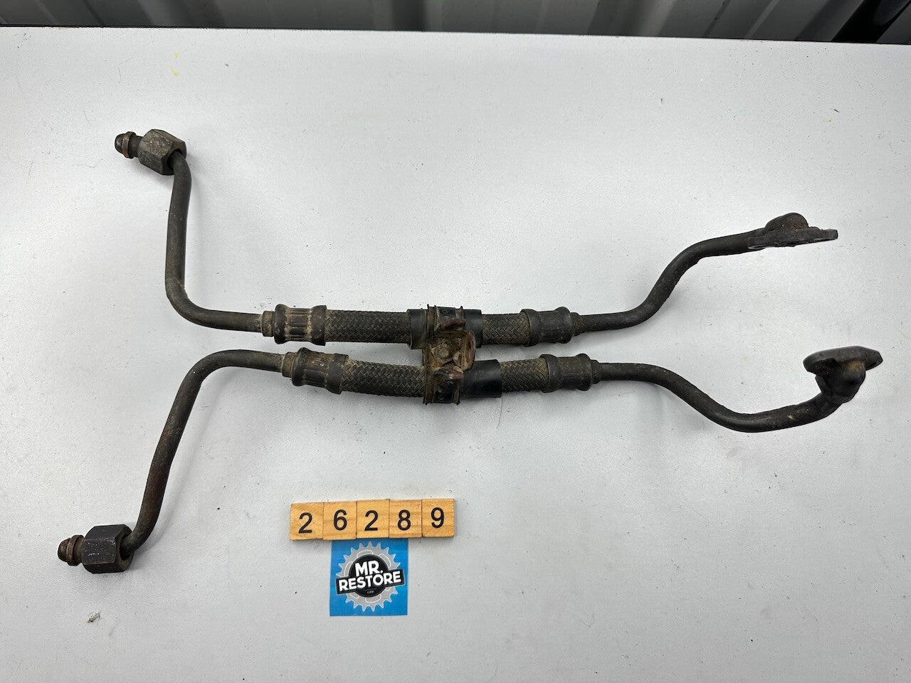 Yamaha XJ900 '83-90's' Oil Cooler Hose Line Pipes & Clamp (Pair)