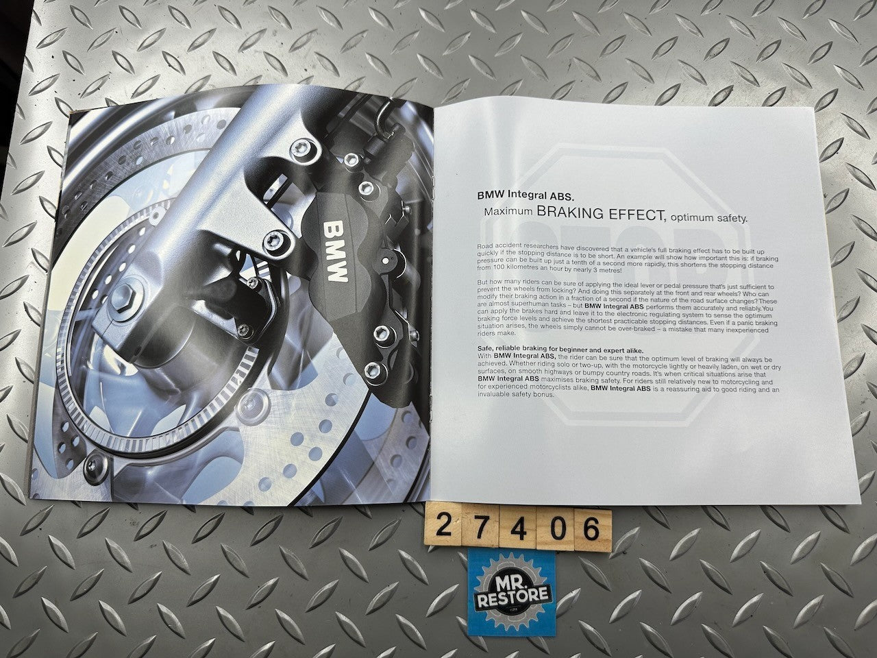 BMW Motorcycle Integral ABS Brochure Dated Dec 2000 in VGC