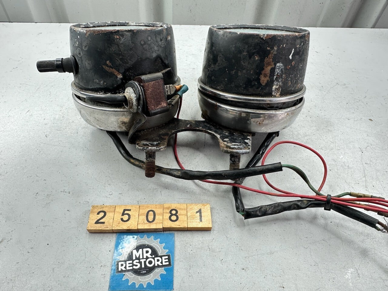 Honda CB350 Four (Early) KMH Speedometer Tachometer, Harness & Bracket (Tested)