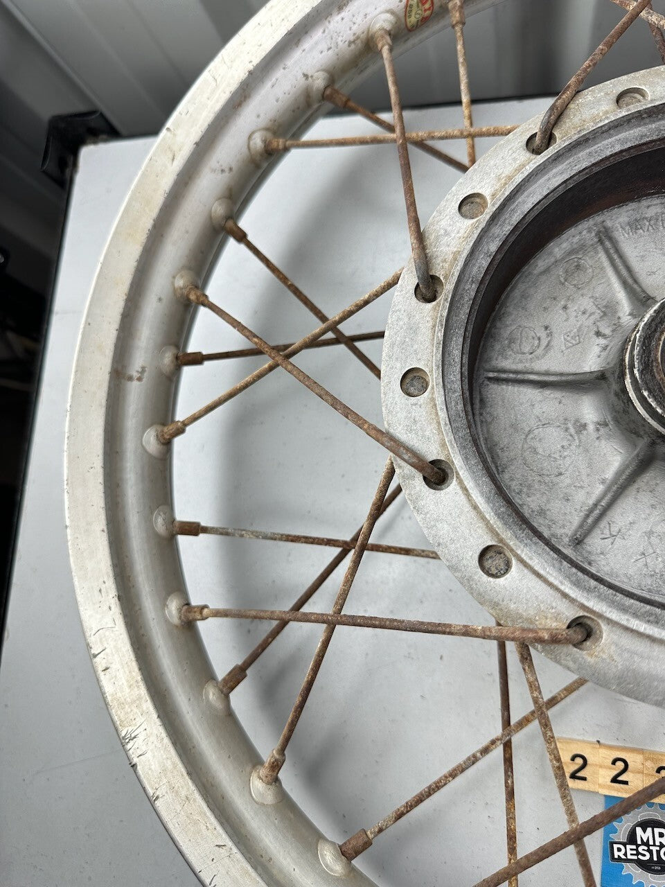 Kawasaki Vintage Motorcycle Dirt Rear Wheel (K250 F-II ?) OEM D.I.D 18x1.85