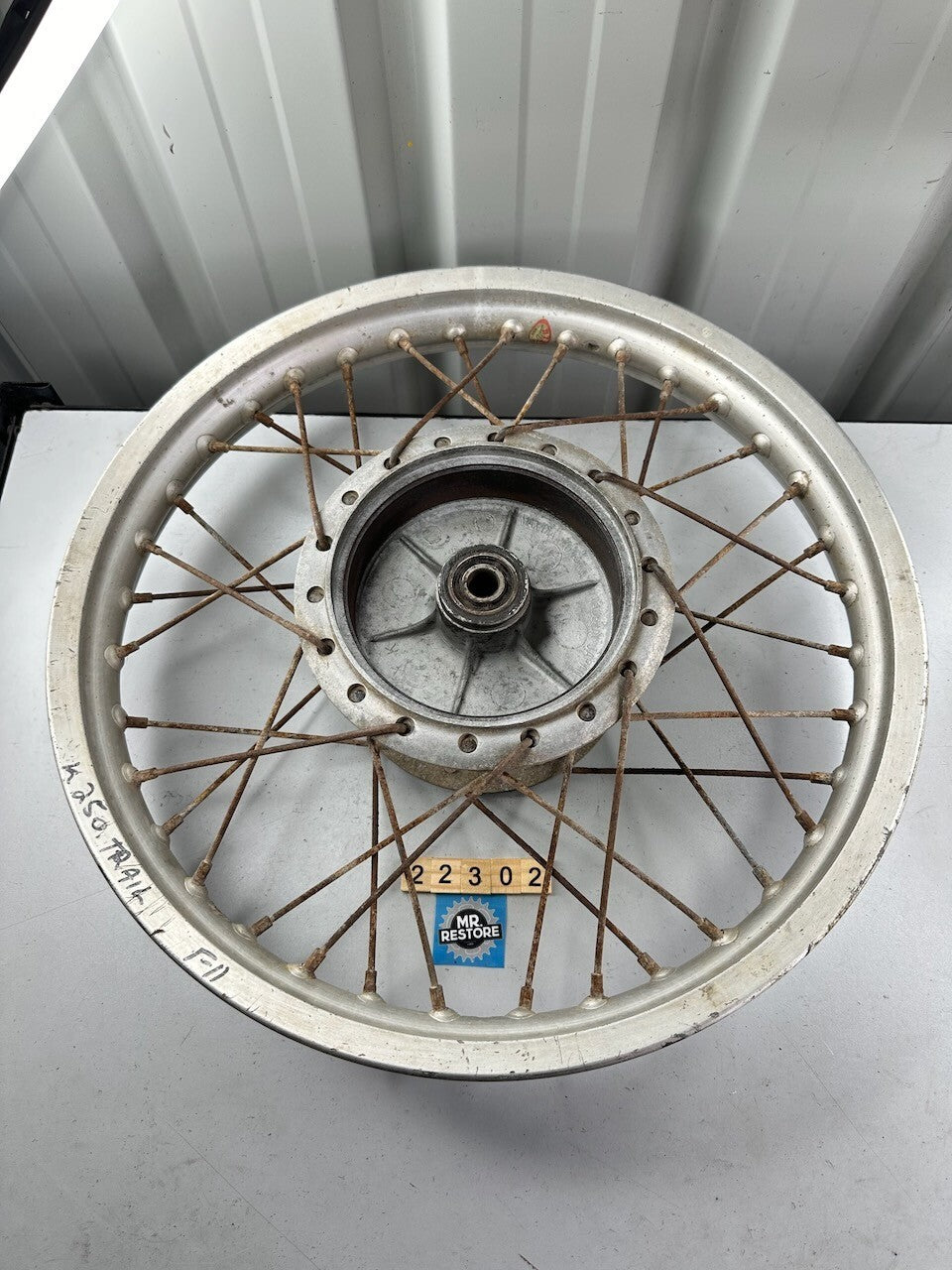 Kawasaki Vintage Motorcycle Dirt Rear Wheel (K250 F-II ?) OEM D.I.D 18x1.85