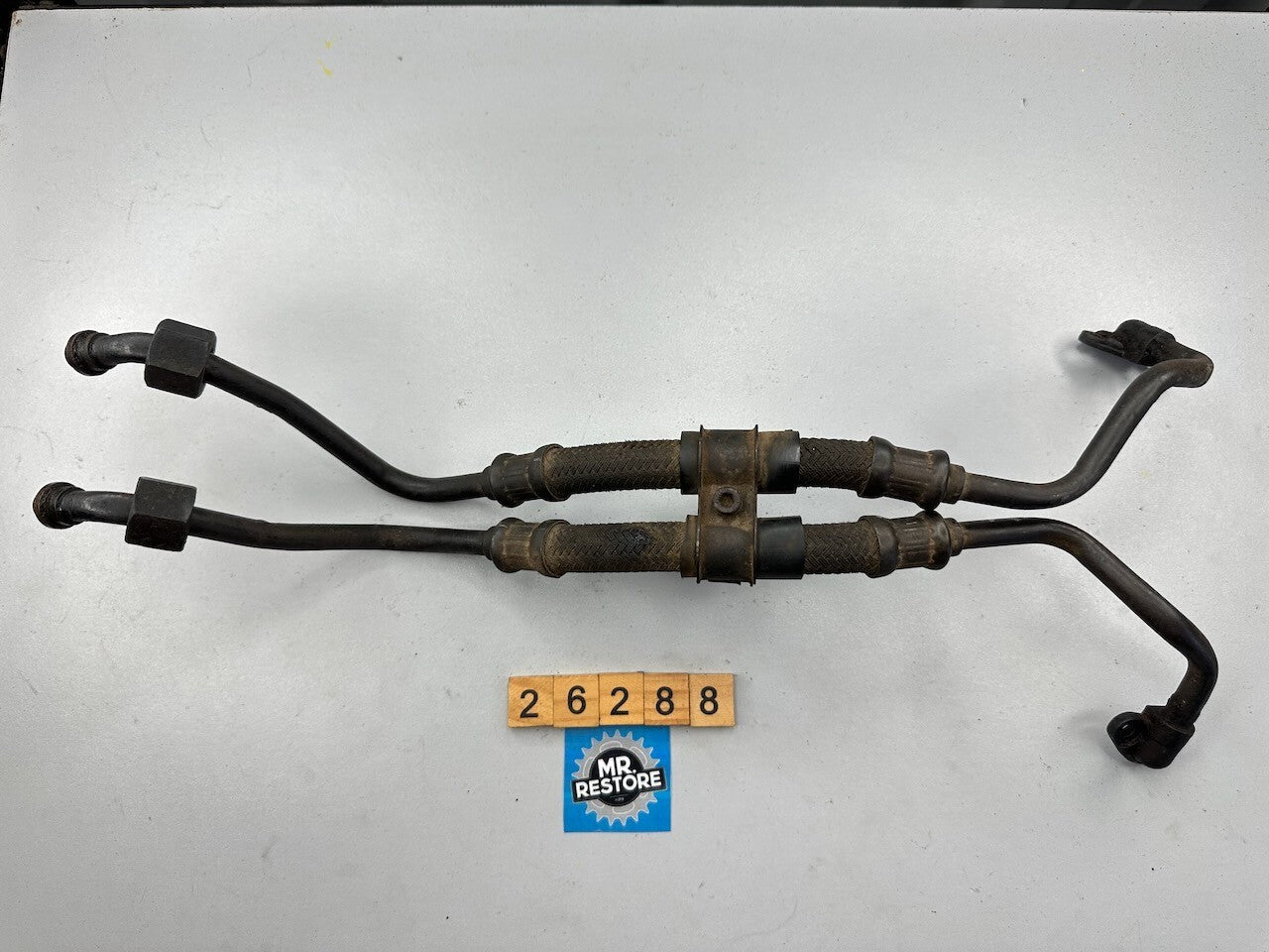 Yamaha XJ900 '83-90's' Oil Cooler Hose Line Pipes & Clamp (Pair)