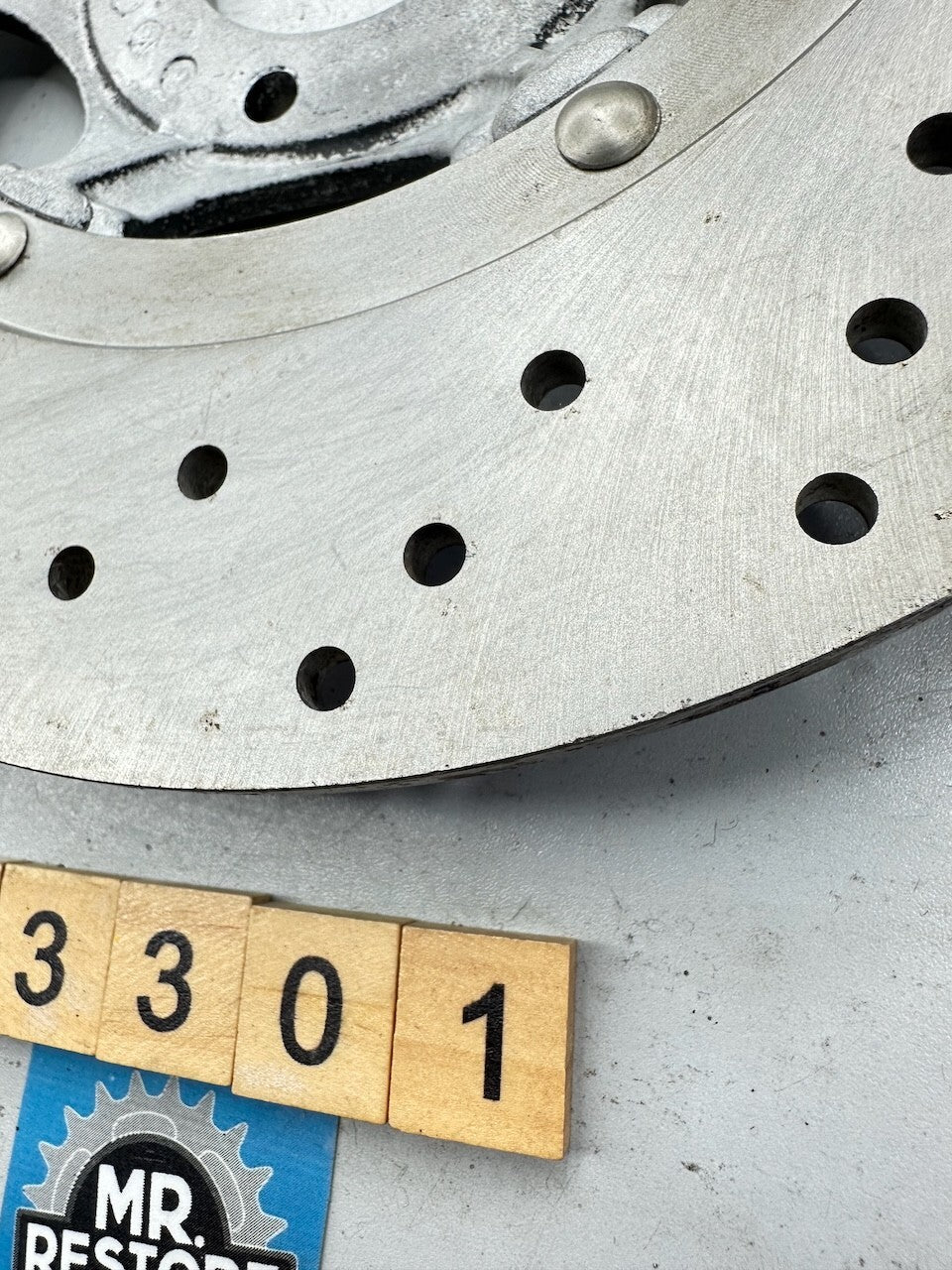 Honda CB550 CB500 CB450 Four OEM Drilled Left Front Disc with 6.59mm Remaining
