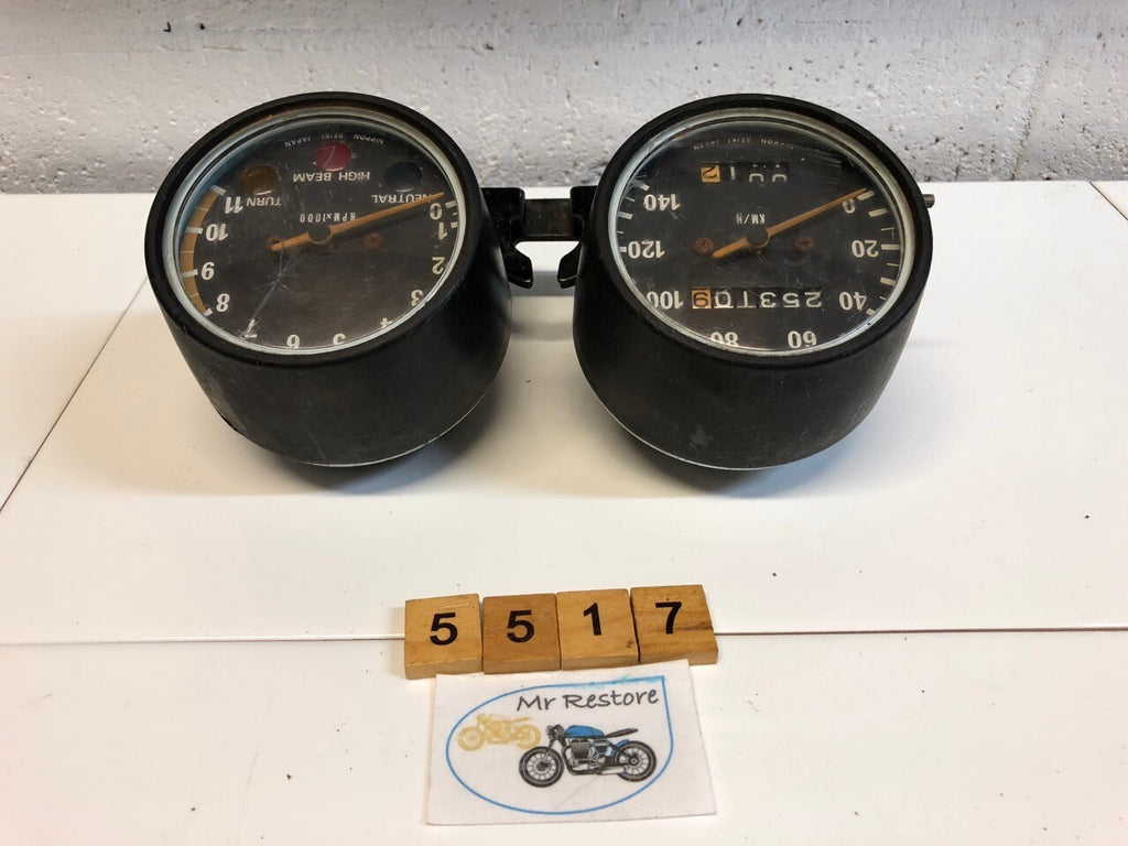 Kawasaki KE or Yamaha DT Dash Speedometer Tachometer & Bracket KMH - 25,000ks