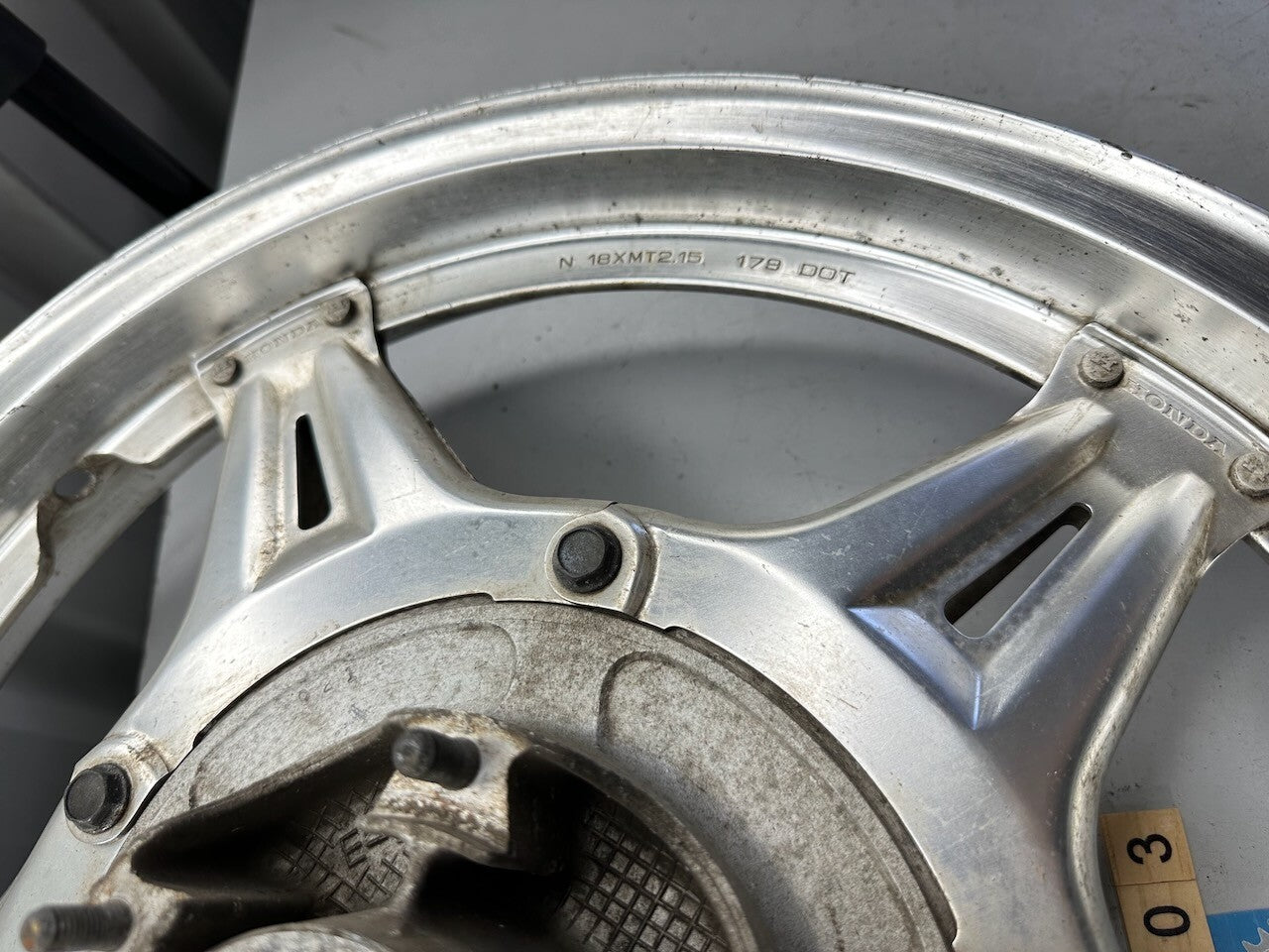 Honda Silver Rear Comstar Wheel Rim 18  x 2.15 (Jan 79)