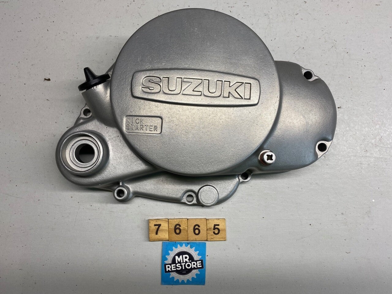 Suzuki TS125 Early 70s Clutch Side Cover - Vapour Blasted