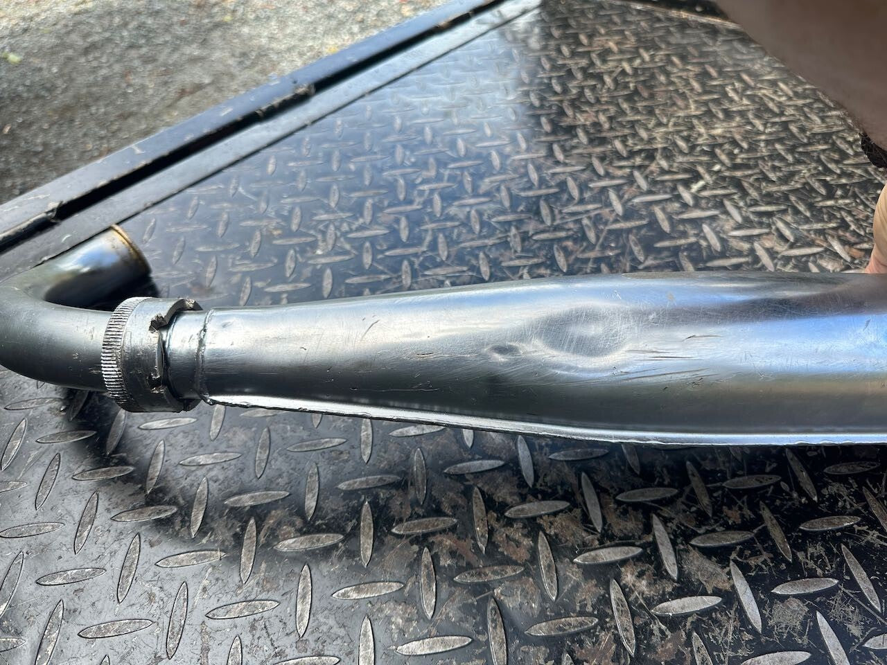 Suzuki T250 L/H Exhaust Pipe Silencer Muffler & Baffle