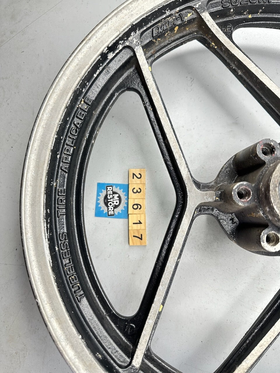 Suzuki Vintage Front Alloy Wheel (GS ? GSX? GSXR ?) 16x2.50 (Dated March 1984)