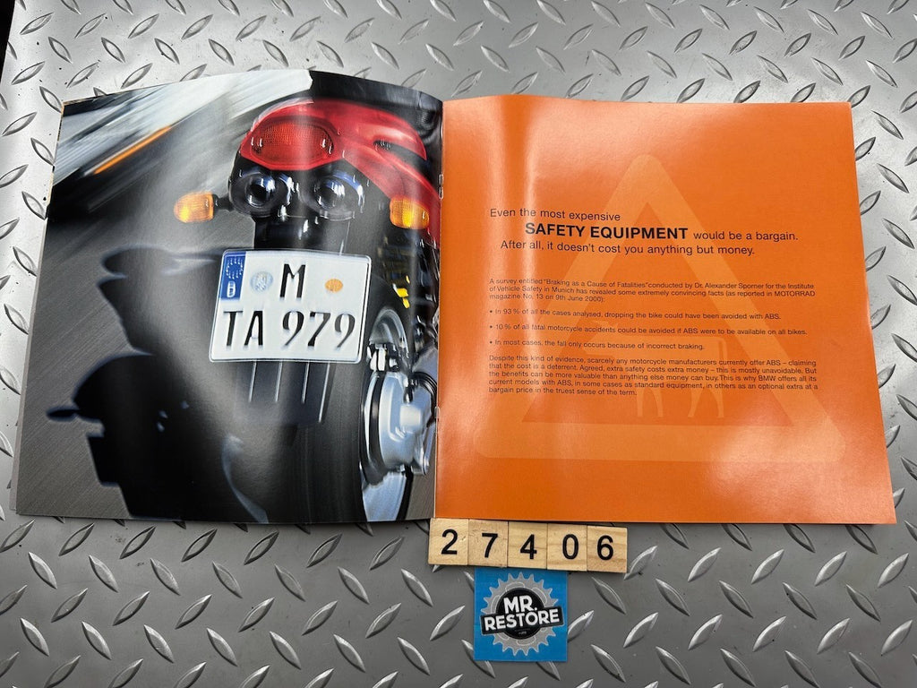 BMW Motorcycle Integral ABS Brochure Dated Dec 2000 in VGC