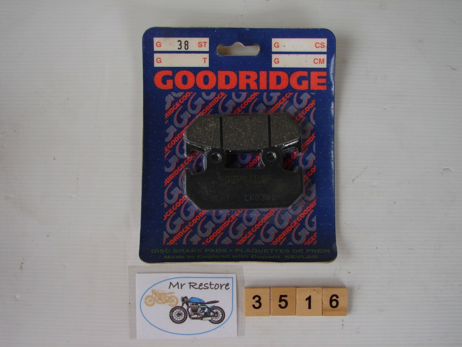 Honda CBR 250 1986-87 Goodridge Brake Pads G38ST