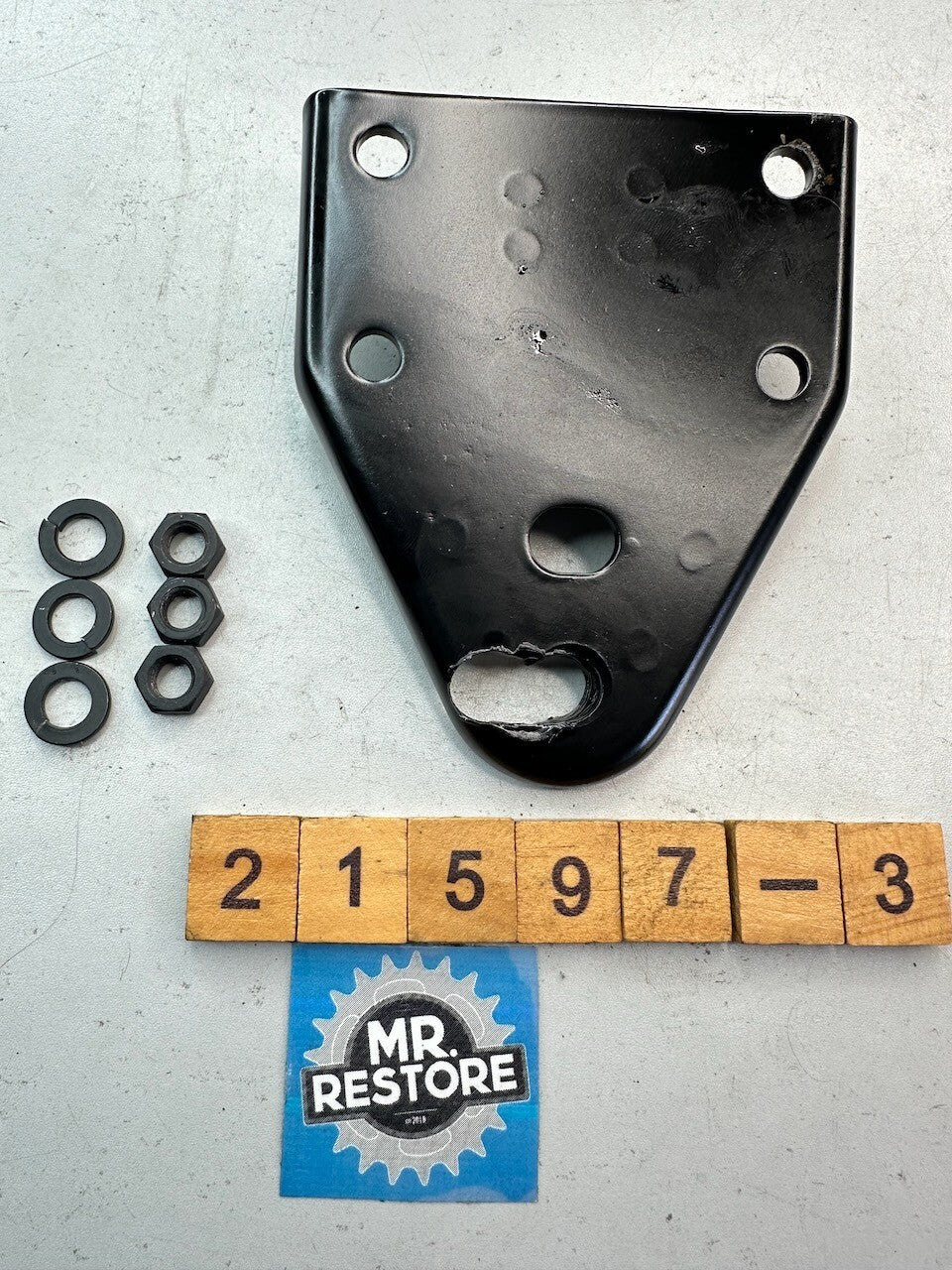 Suzuki GT250 OEM Exhaust Pipe Silencer Muffler Bracket & Nuts (painted)