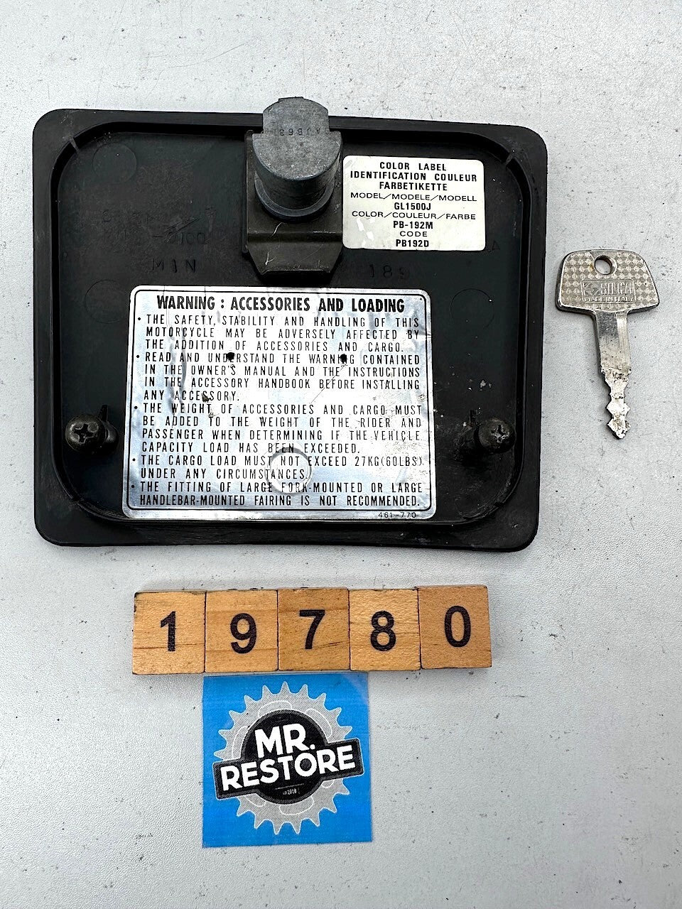 Honda GL1500 J 1988 Storage Lid Hatch Door with Key 83131-MN5-0100
